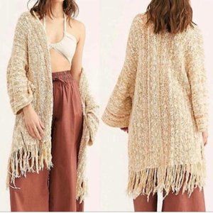NWOT Free People Lucia Fringe Cardi XS/S